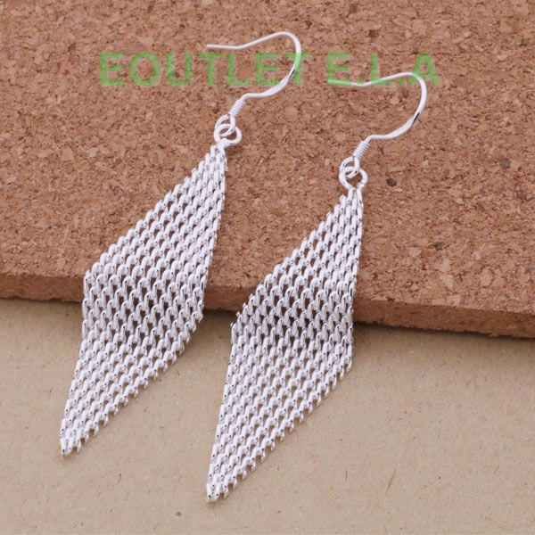 77mm SEXY MESH SILVER EARRINGS